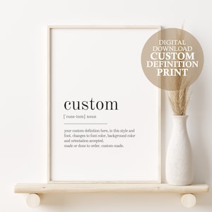 Download digital Impressão de definição personalizada, presente de aniversário, pôster de definição personalizada Impressão de parede personalizada, arte de parede para impressão personalizada Impressão digital