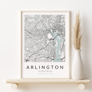 ARLINGTON Stadt Karte, VA Virginia Geschenk Karte, Map Poster, Geschenk für Sie, Geschenk für Sie, Geschenk für Freundin, Geschenk für Freundin, Digital Download