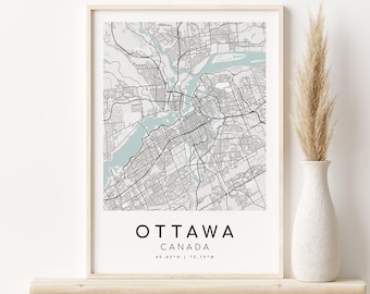 OTTAWA Canada City Map, Ottawa city map prints, personalized gifts Designs, Minimalist Map Art, custom map gift, Digital Download