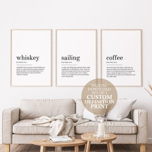 Digitaler Download 3er-Set Benutzerdefinierte Definition Print, Geburtstagsgeschenk Benutzerdefinierte Definition Poster Wanddruck Benutzerdefinierte druckbare Wandkunst Digitaldruck