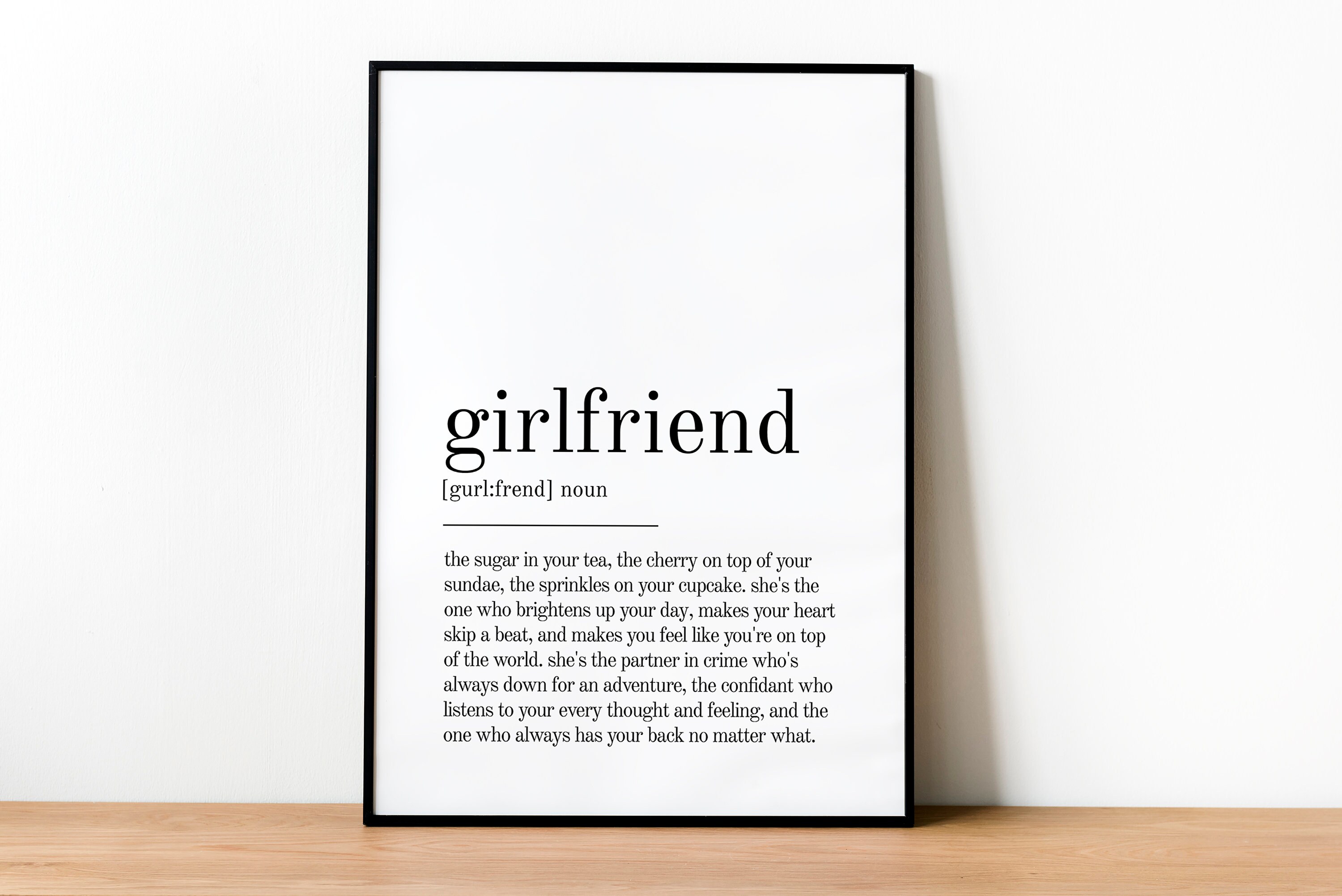Girlfriend Definition Print, Wall Prints, Digital Download, Girlfriend ...