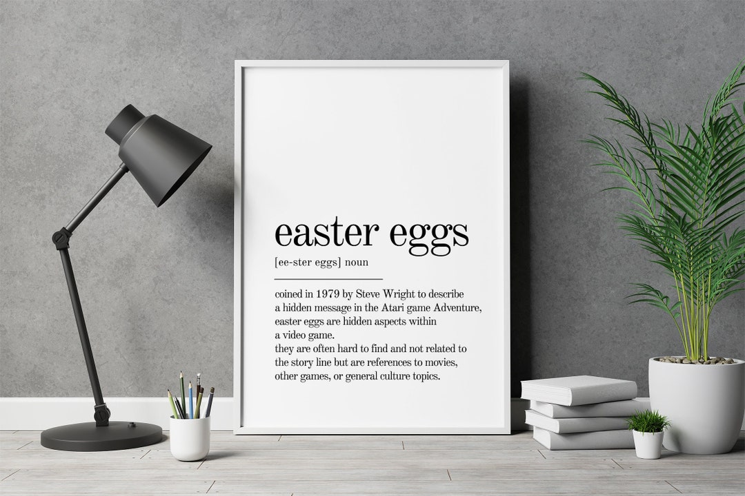 Easter Eggs Definition Print Book Quote Print Office Etsy