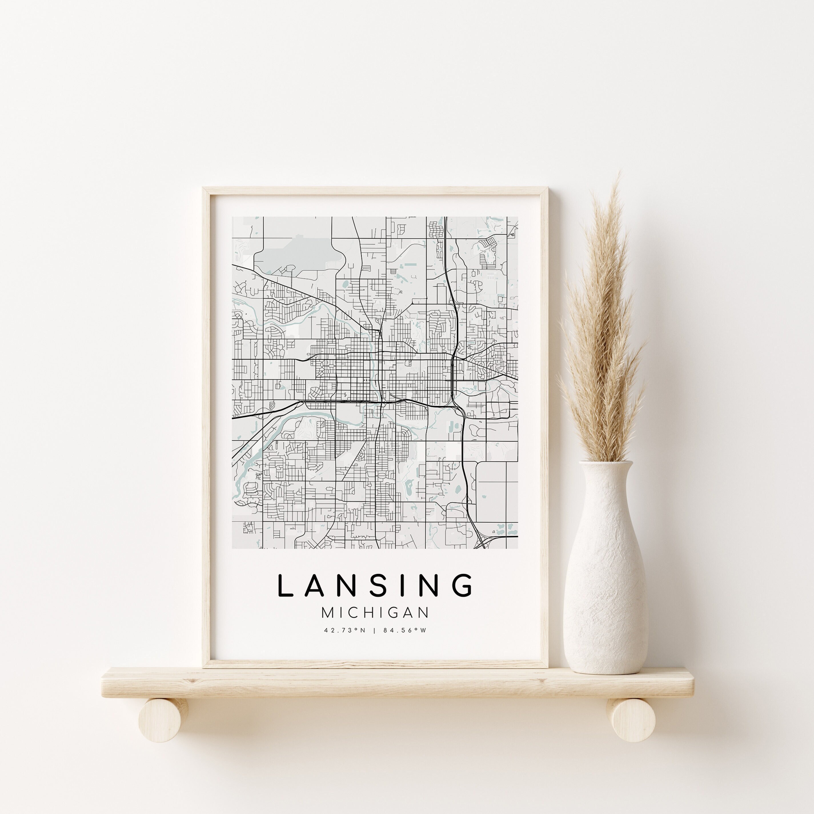 Lansing City Map - Etsy
