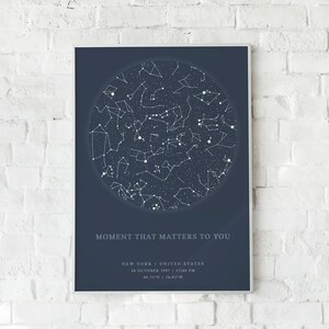 Digital Download Custom Star Map by Date Printable Constellation, Chart ...