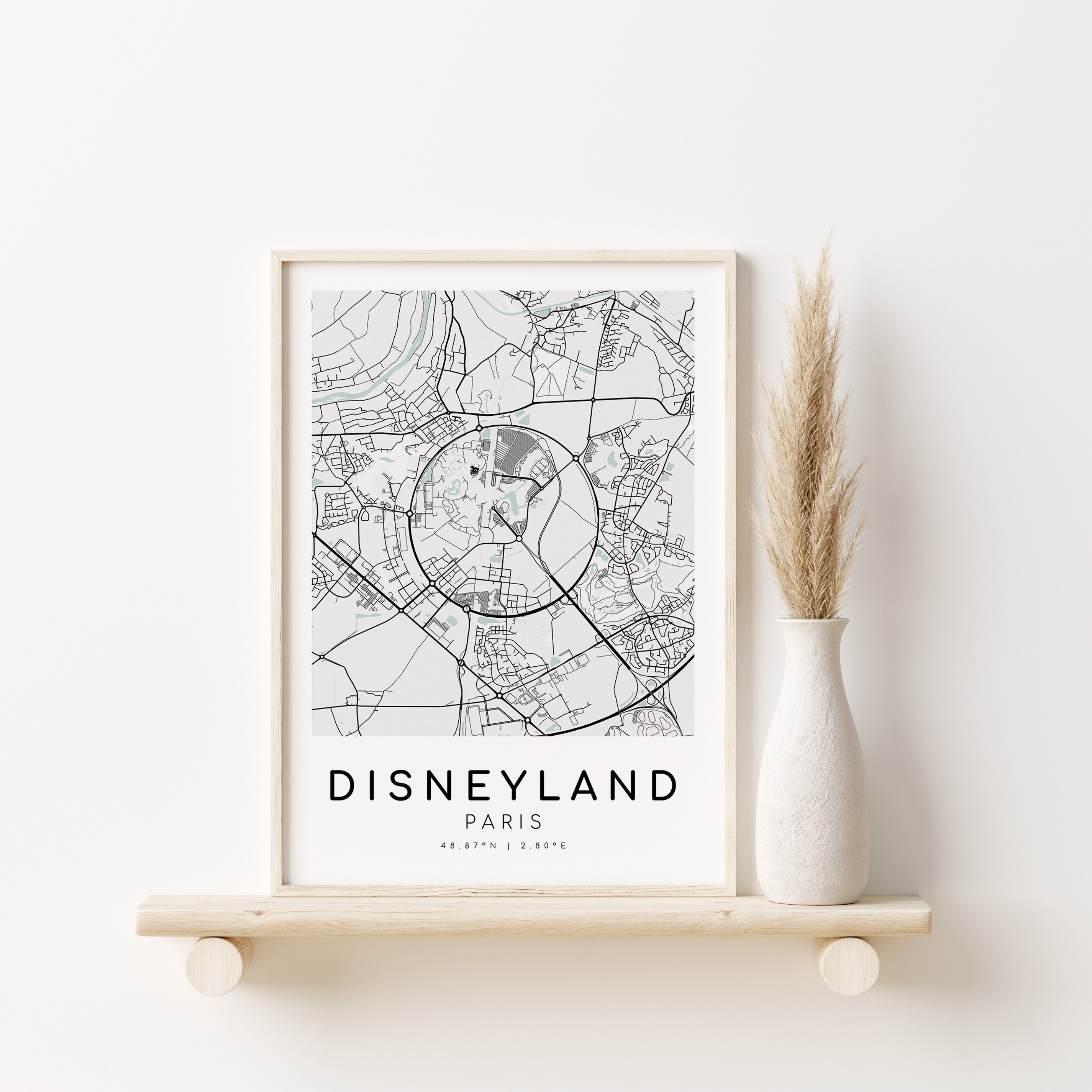 DISNEYLAND Paris Frankreich Stadt Karte, personalisierte Karte Druck ...