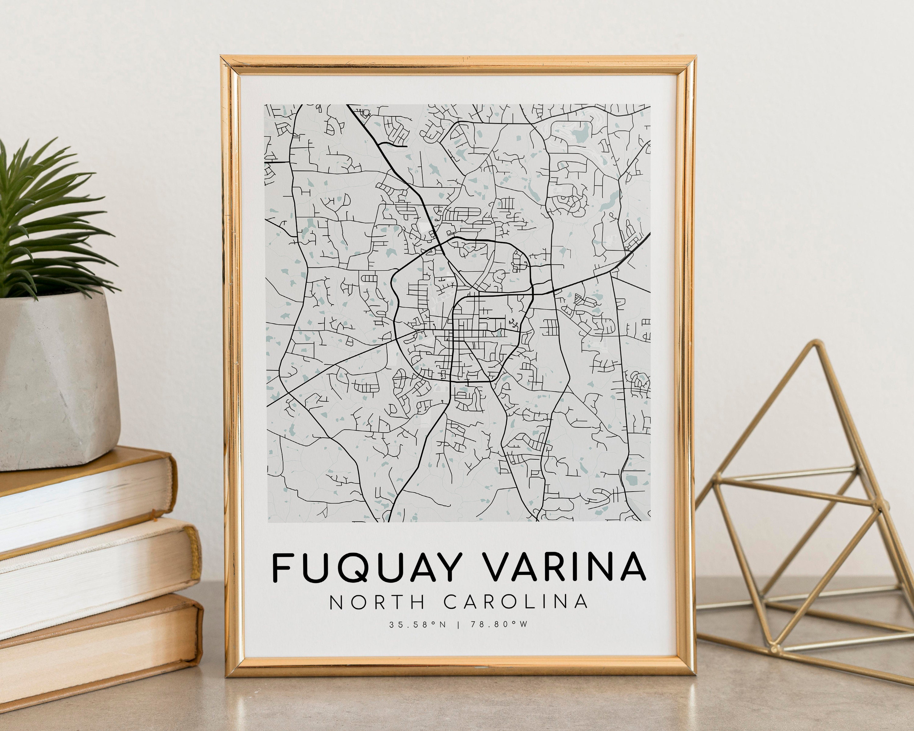 Fuquay Varina North Carolina City Map Map Print Modern Il 9rcc 