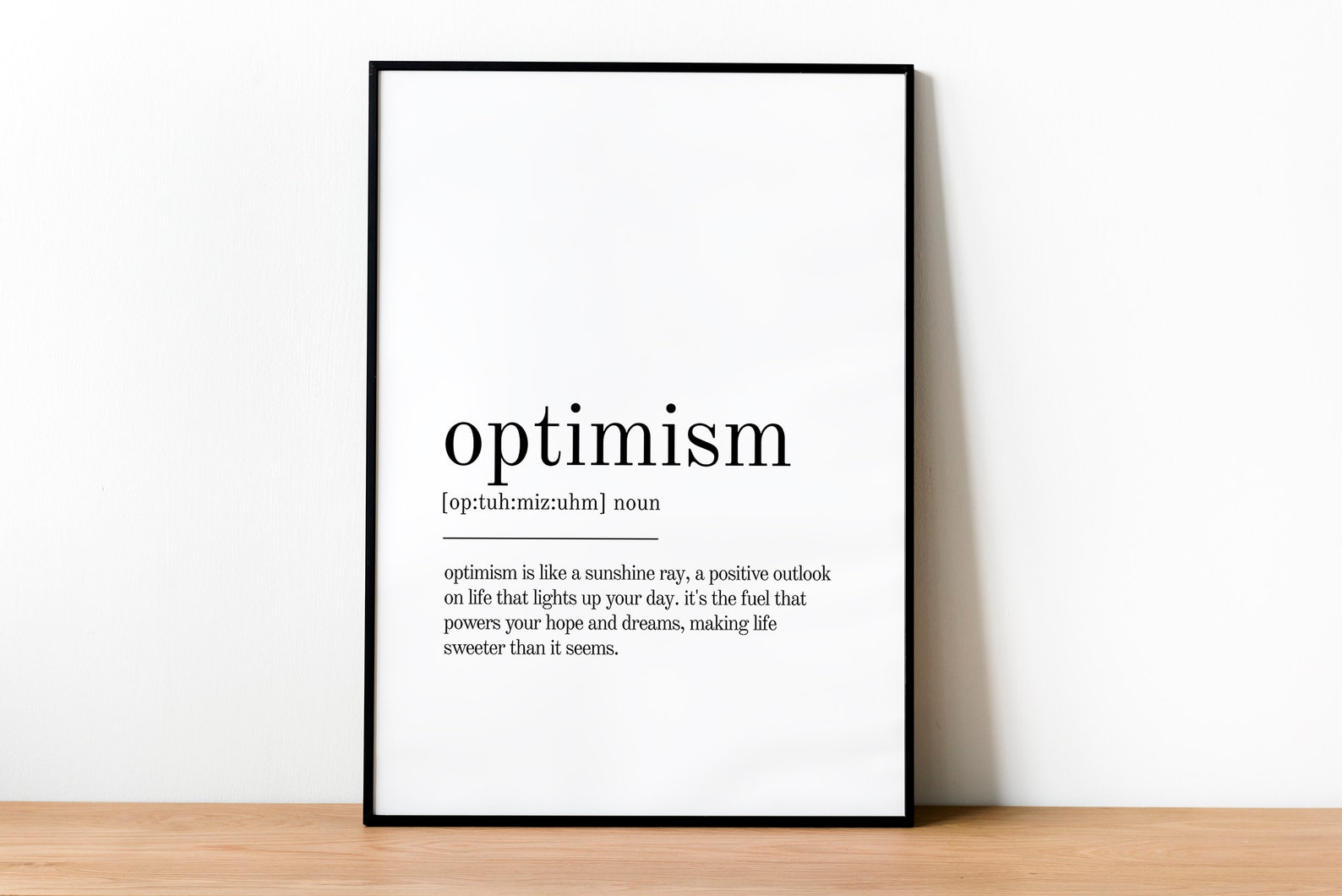 Optimism Definition Print, Self Love Wall Art, Definition Print ...