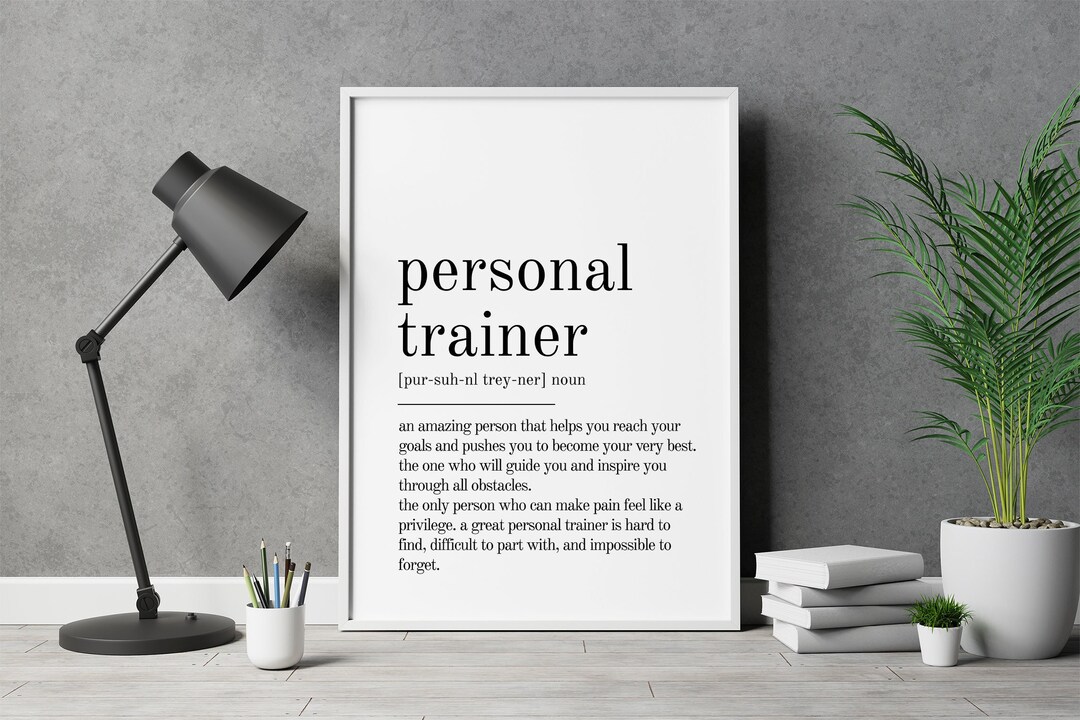 Personal Trainer Definition Print Book Quote Print Office Etsy