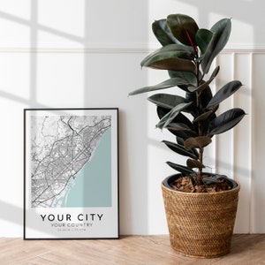 Custom City Map, Digital Download Custom Map Print, Valentines Day Gift, City Town Map, Custom City Map Art, Map Download, Digital Print image 2
