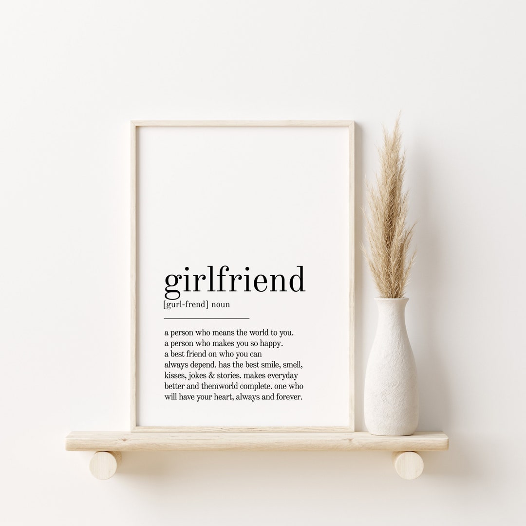 Girlfriend Definition Print Wall Prints Digital Download Etsy