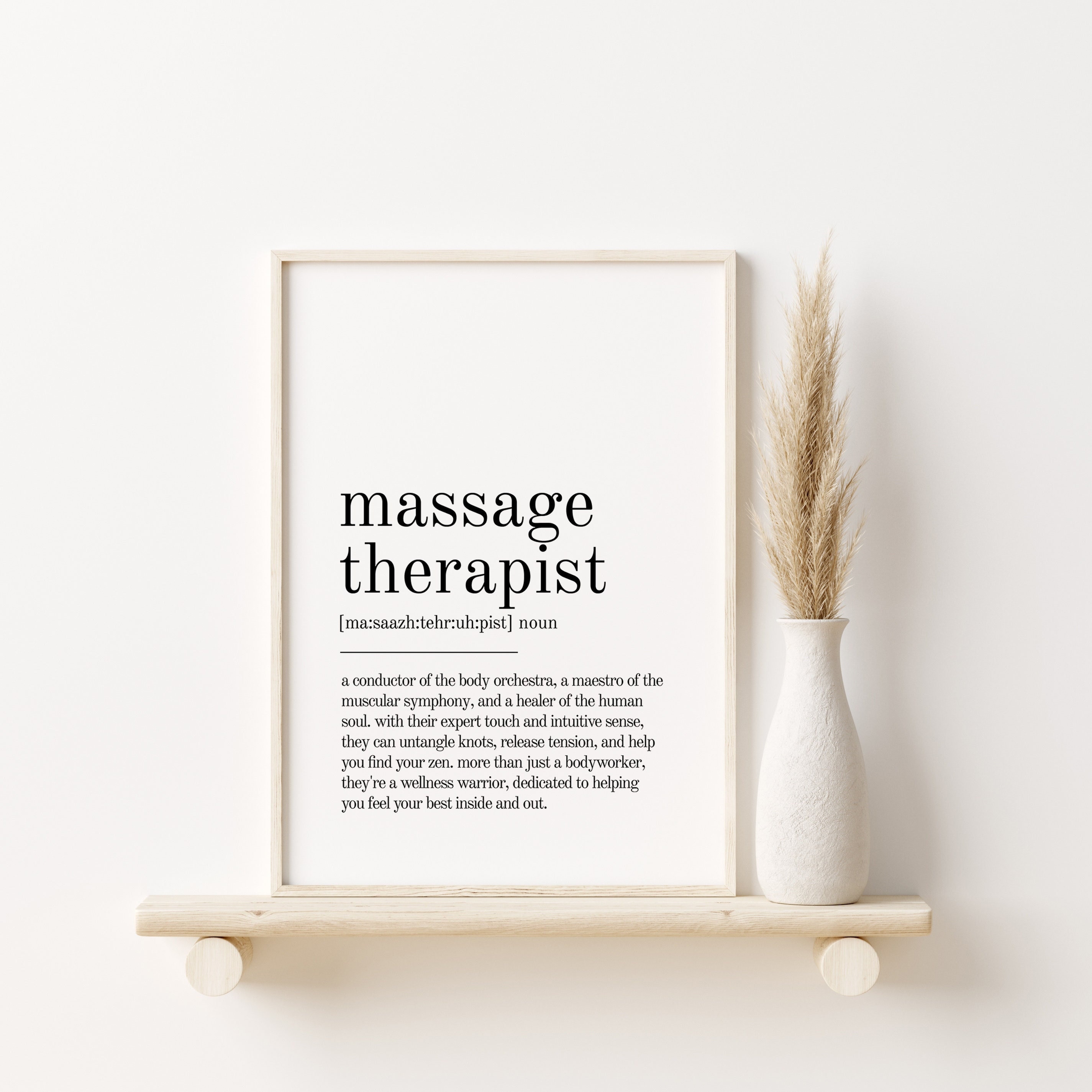 Massage Therapist Definition Print, Wall Prints, Quote Print, Wall Decor, gifts for her, Minimalist Print Modern Wall Art, Print Definition