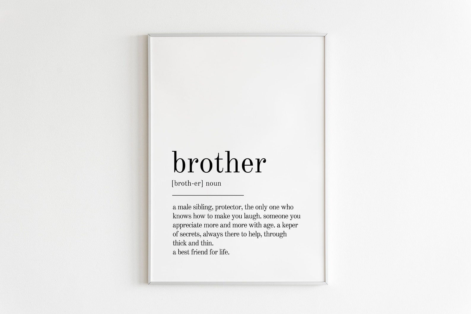 Brother Definition Print Wall Art Prints Quote Print Wall Etsy