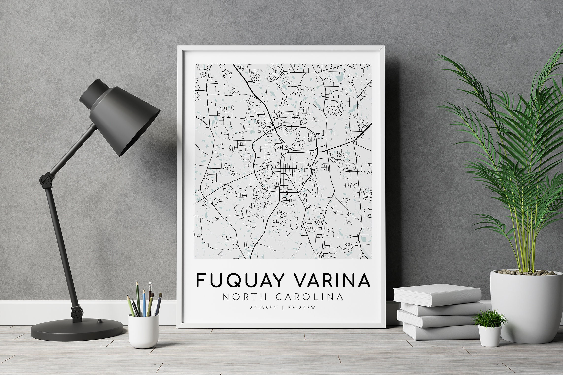 Fuquay Varina North Carolina City Map Map Print Modern Il 3bw5 