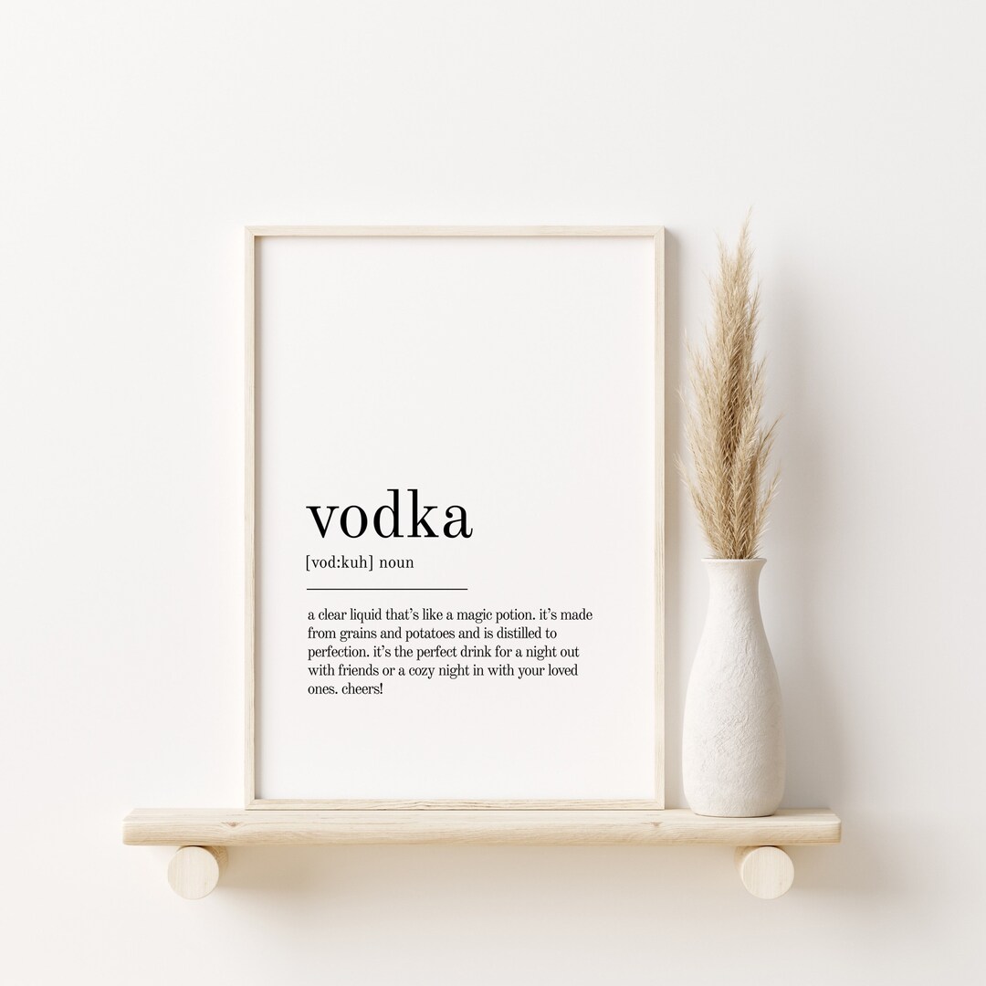 Vodka Definition Print Self Love Wall Art Vodka Dictionary Print 