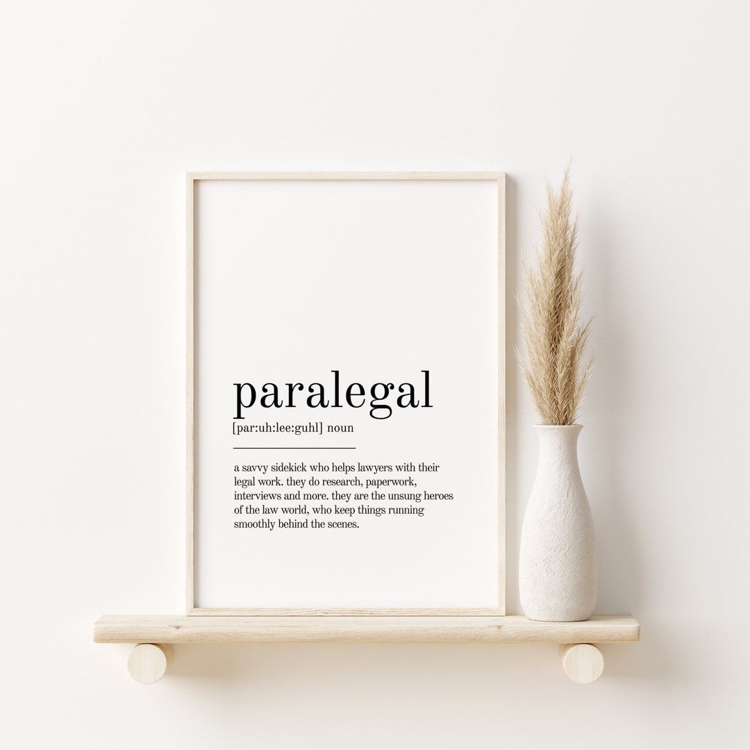Paralegal Definition Print, Book Quote Print, Office Definition ...