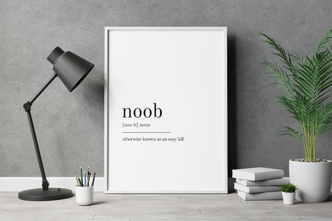 Noob Definition Print Noob Wall Art Prints Noob Printable - Etsy UK