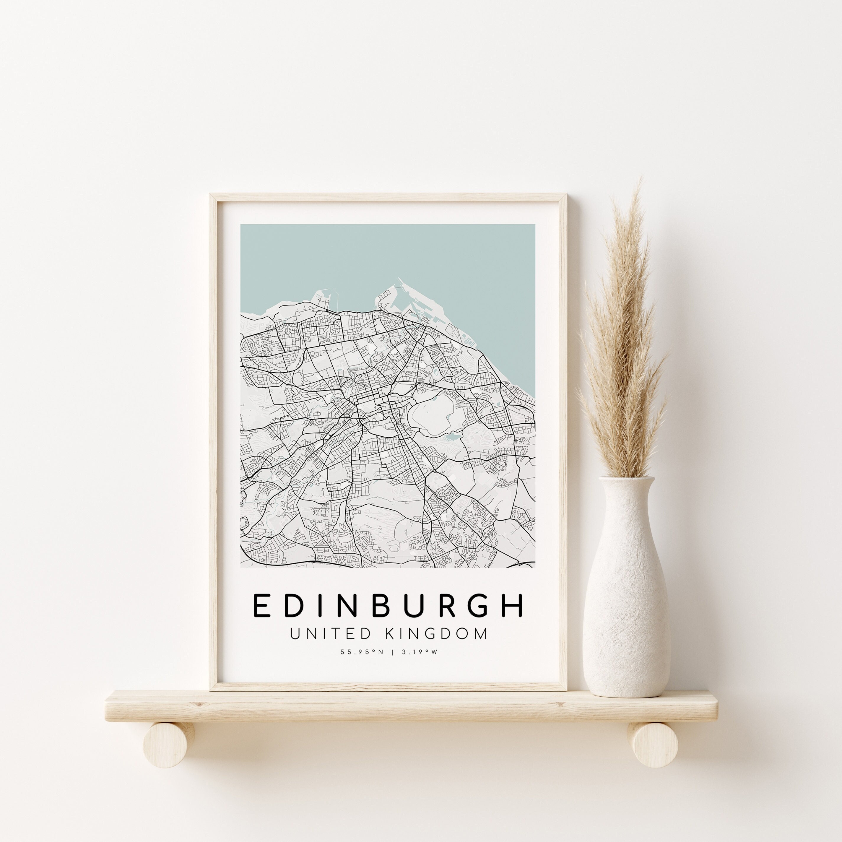 EDINBURGH United Kingdom Map Print, City Map Poster, unique gift idea, custom city maps, minimalist art, design download, Digital Download