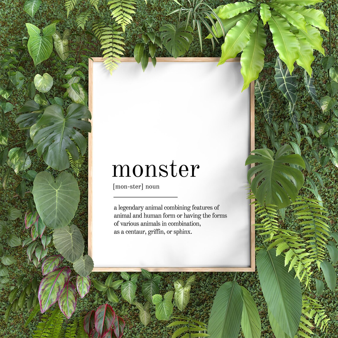 Monster Definition Print Wall Art Prints Quote Print Wall Etsy