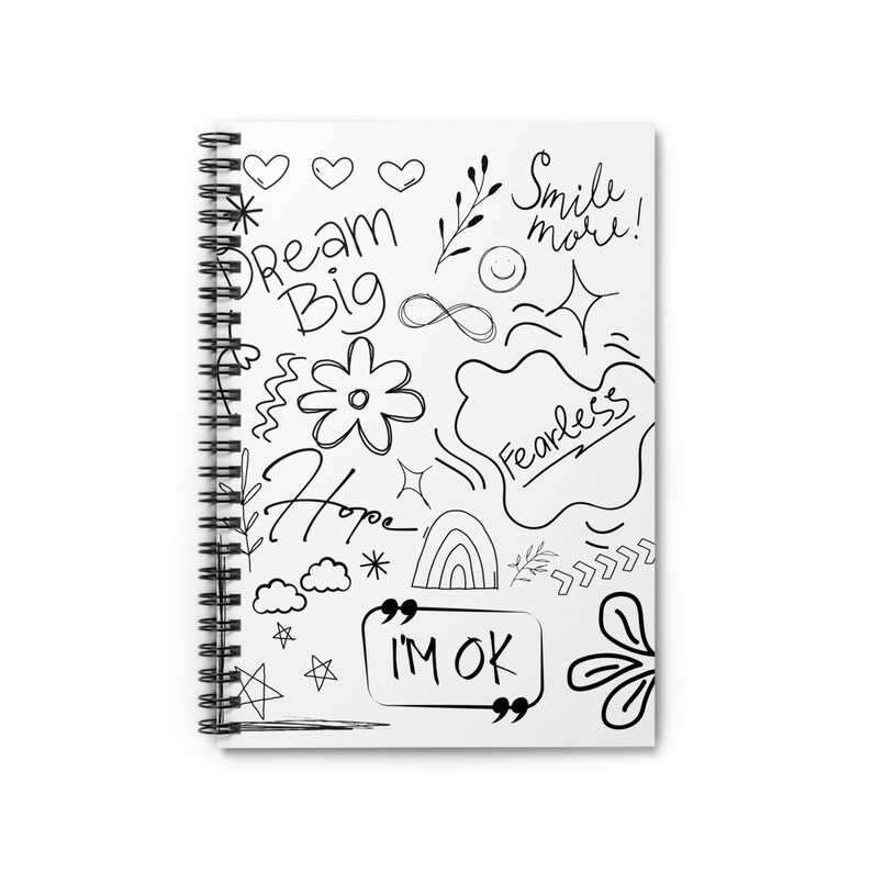 Doodle Spiral Notebook Etsy