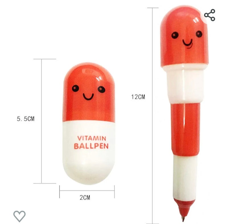 cartoon novelty vitamin retractable pill pen image 2