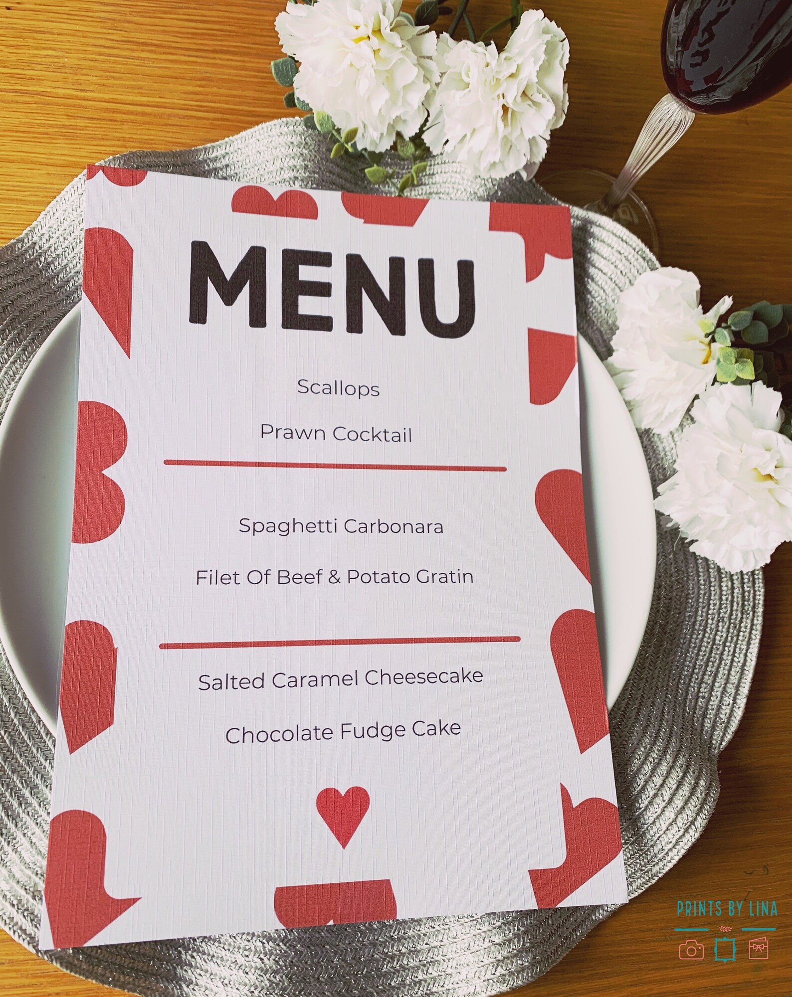 Menu for any occasion Birthday/Anniversary Etsy