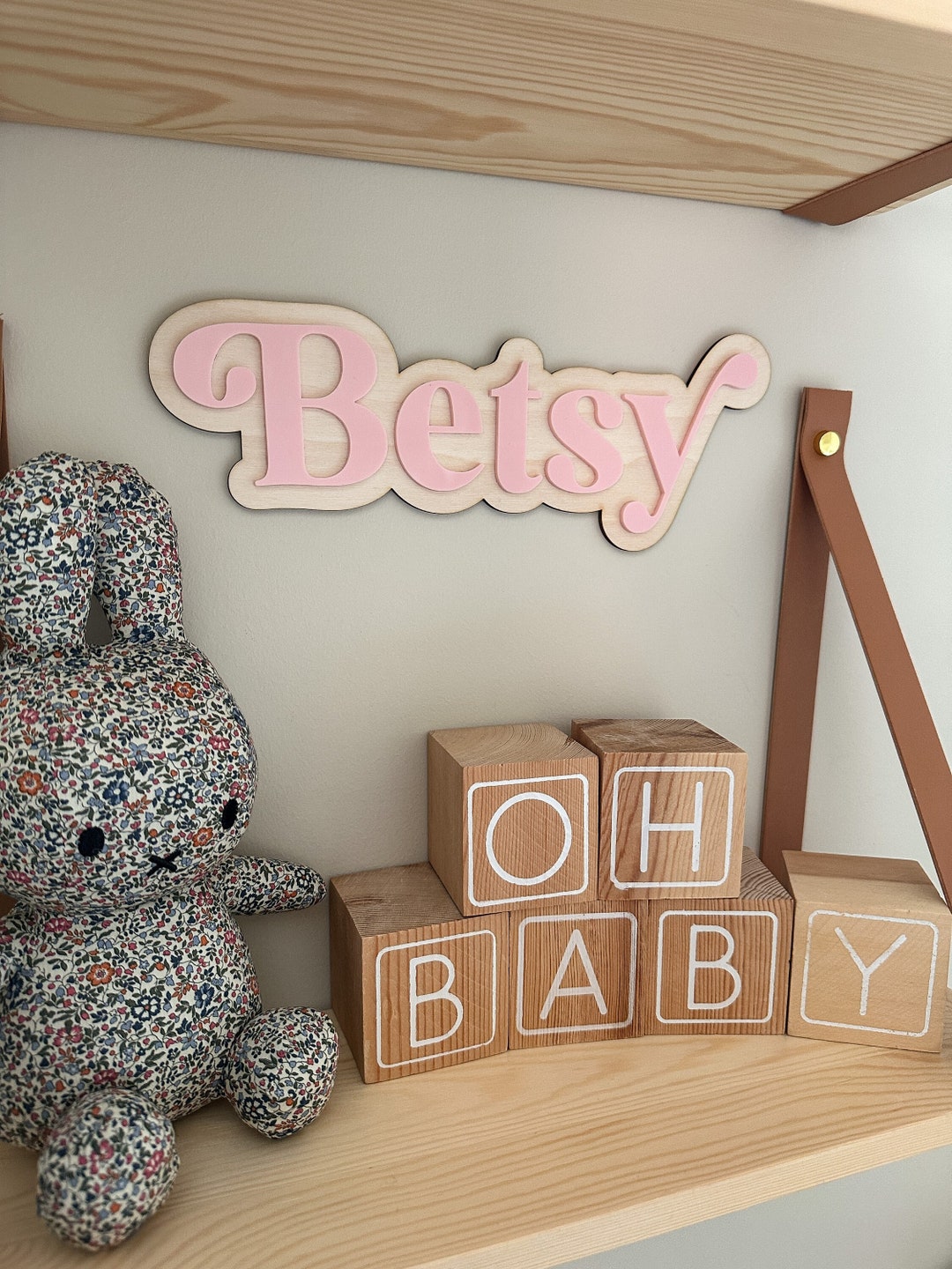 Double Layered Acrylic Wood Nursery Name Personalised Wooden Name