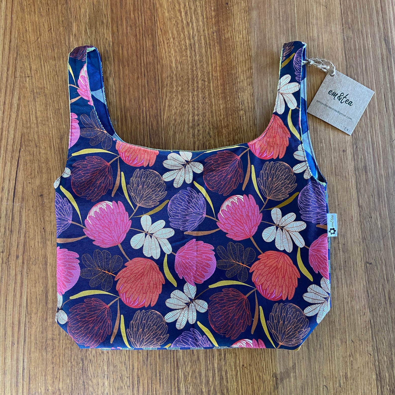 Funky reversible tote bag with four different side panels. Etsy