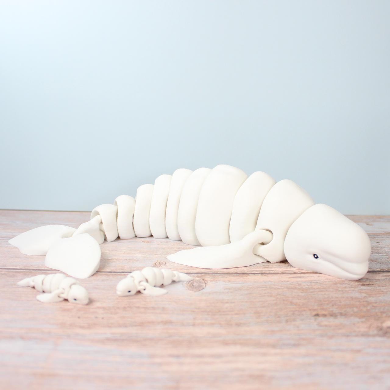 Flexi Beluga Whale Articulated Toy | Cute Whale Fidget Desk Toy | Ocean ...