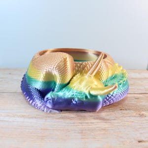 Sleeping Dragon Candy Bowl Dish / Planter Home Decor Storage Bowl