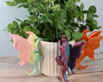 Suporte para Vaso de Plantas Dragão Alado - Acessório Decorativo Impresso em 3D para Plantas de Interior - Decoração Fantástica
