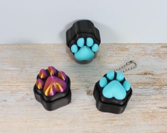 Paw Print Fidget Clicker Sensory Toy - Cat Dog Animal Print 3D Printed Fidget Toy or Keychain