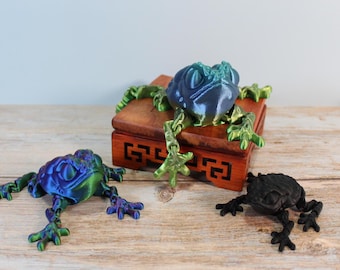 Flexi Articulated Toad - 3D Printed Fidget Toy Frog Gift Desk Buddy Sensory Toy