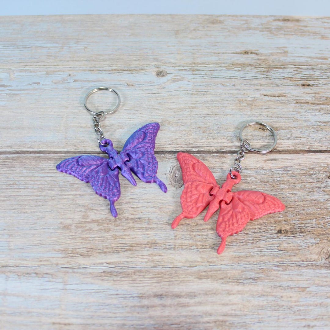 Flexi Articulated Butterfly Keychain - 3D Printed Fidget Toy Baby ...