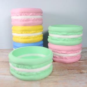 3D Printed Macaron Container: Pastel Desk Organizer, Planter, Pencil Holder