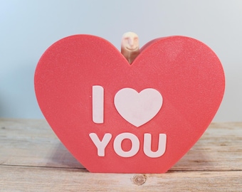 Mr. Nice Guy Valentine's Heart Box - Middle Finger Gesture Figurine - Gag Gift Desk Toy Home Decor - 3D Printed
