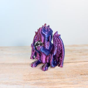 Winged Dragon Dice Guardian Holder - 3D Printed Dragon Decor RPG Dice Games DnD
