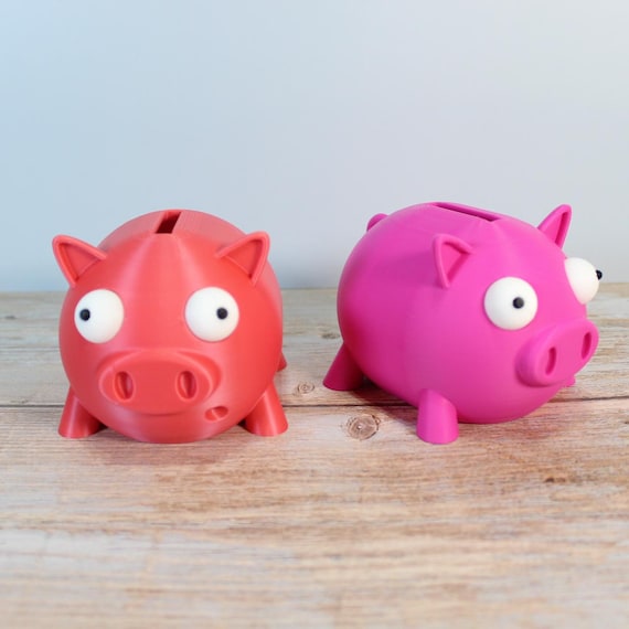 Lustiges 3D Druck Big Eyed Sparschwein - Schwein Schwein Sparschwein Dummes Schweinchen
