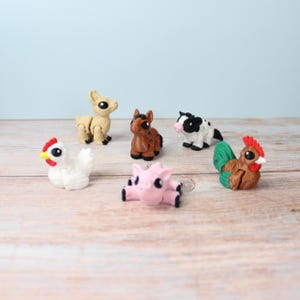 Farm Animal Hatchling | Articulated Baby Farm Animals | Flexi Pig, Cow, Horse, Chicken, Rooster & Llama | Cute Pocket Animal | Fidget Toy