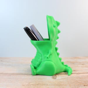 Chubby Dino T Rex Pen Pencil Holder - Adorable Dinosaur Desk Decor 3D Printed Pencil Pal