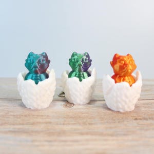 Baby Dragon Hatchling Fidget Clicker Sensory Toy - Dragon Baby In Egg 3D Printed Fidget Toy or Keychain