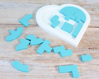 3D Printed Heart Puzzle - 17 Piece Valentine's Day Gift