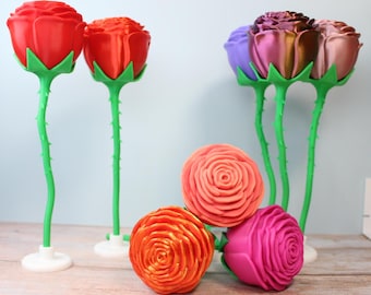 Everlasting Rose Flower Decor, 3D Printed Rose Gift, Valentine’s Day Rose, Custom Color Rose, Floral Home Decor