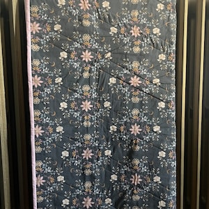 Ready to ship - Handmade Spiritual Magic Flower Moon Circle Whole Cloth Baby Quilt