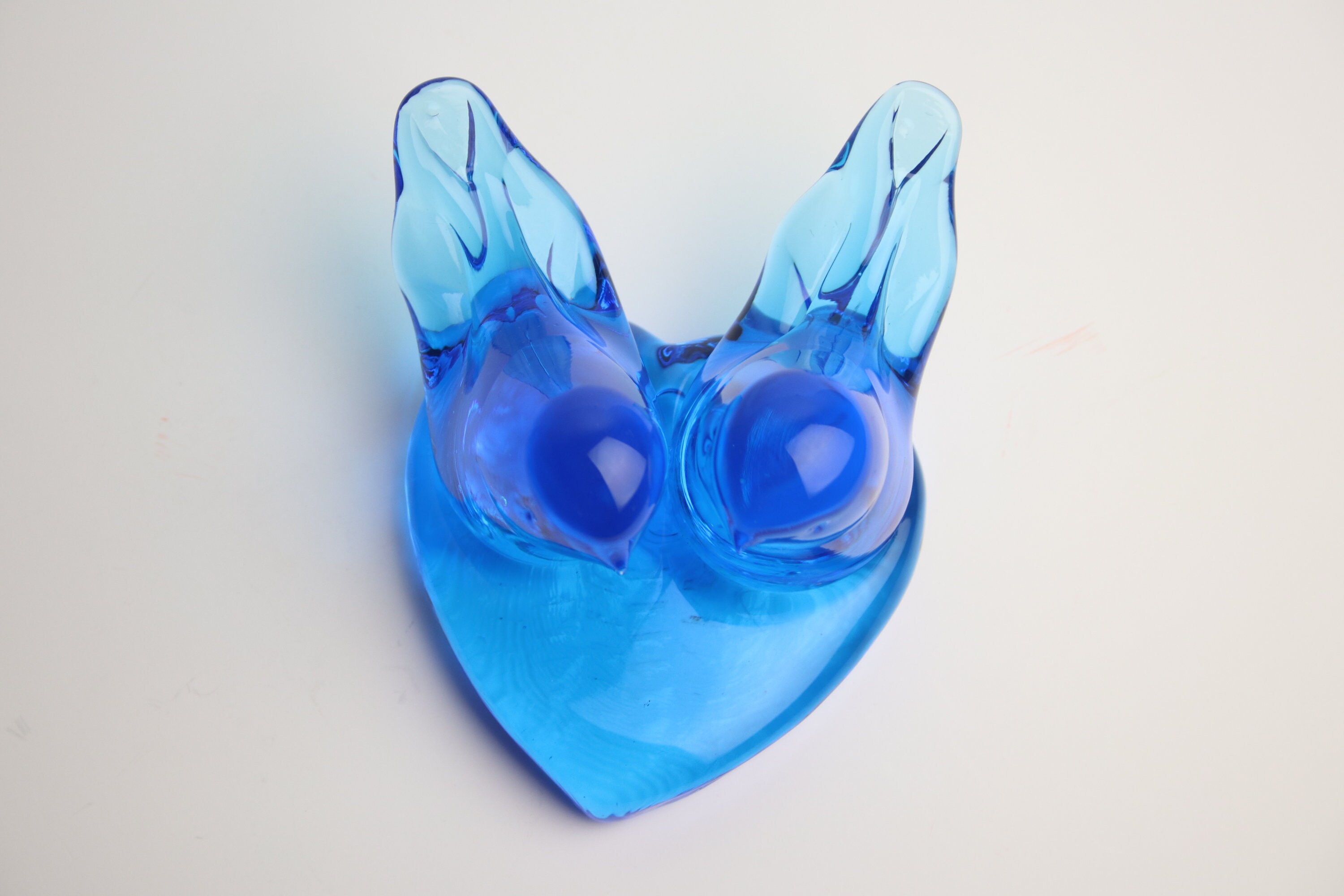 glass love birds figurines