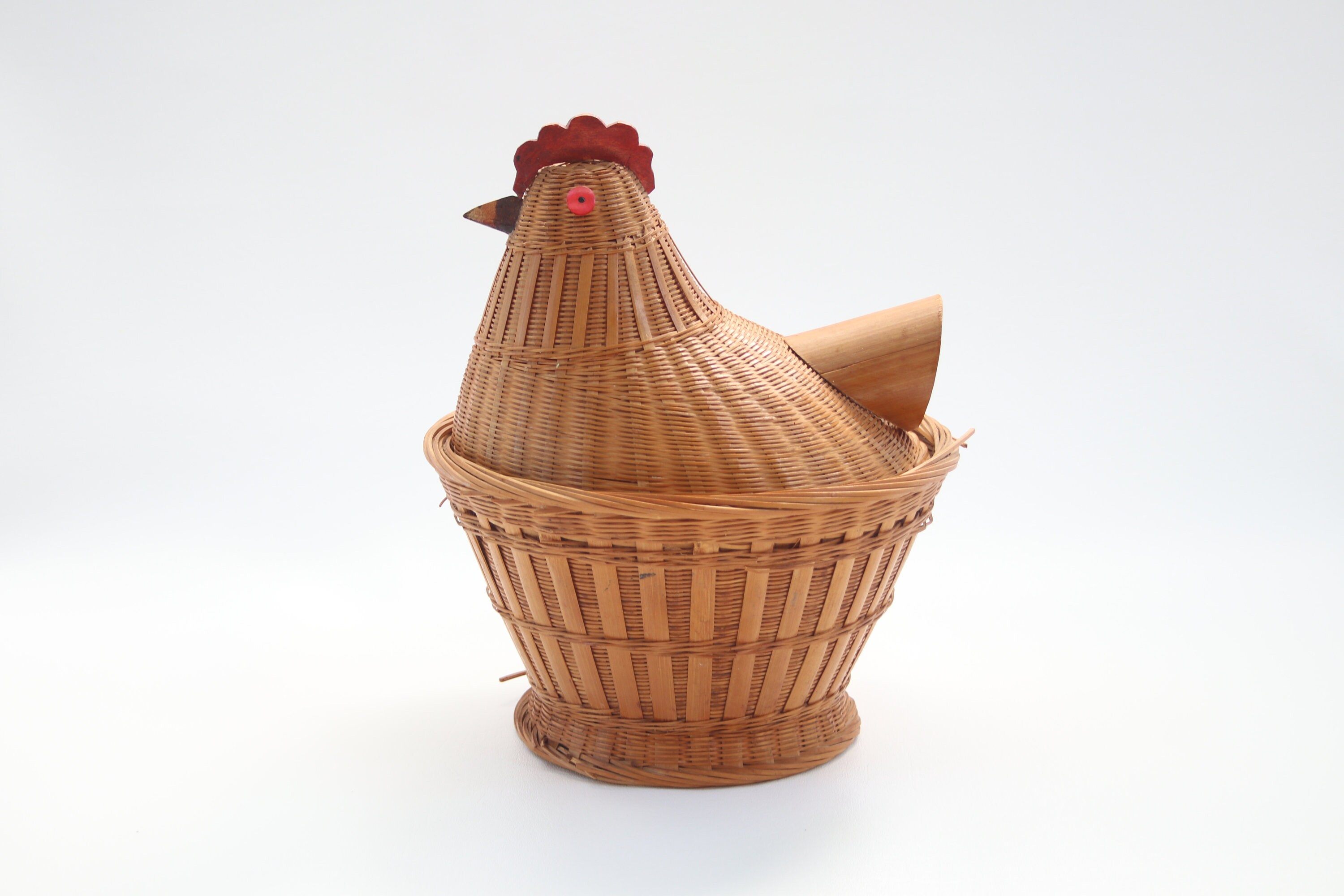 Vintage 1950 Wicker Chicken Basket Fresh Eggs Country Etsy