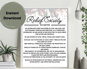 Relief Society Declaration Relief Society Declaration Printable ...