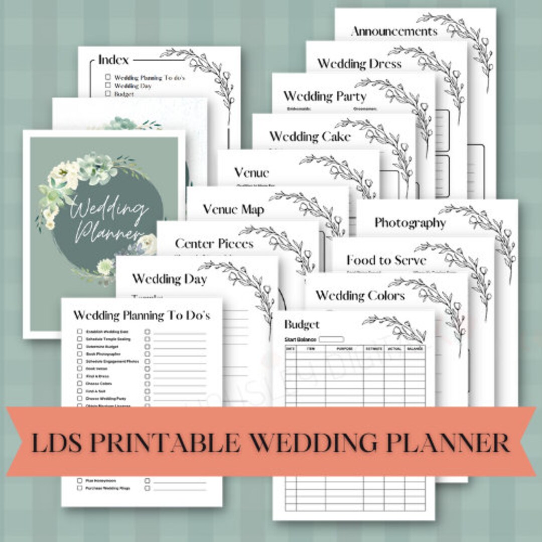 LDS Wedding Planner Printable Digital Copy PDF - Etsy