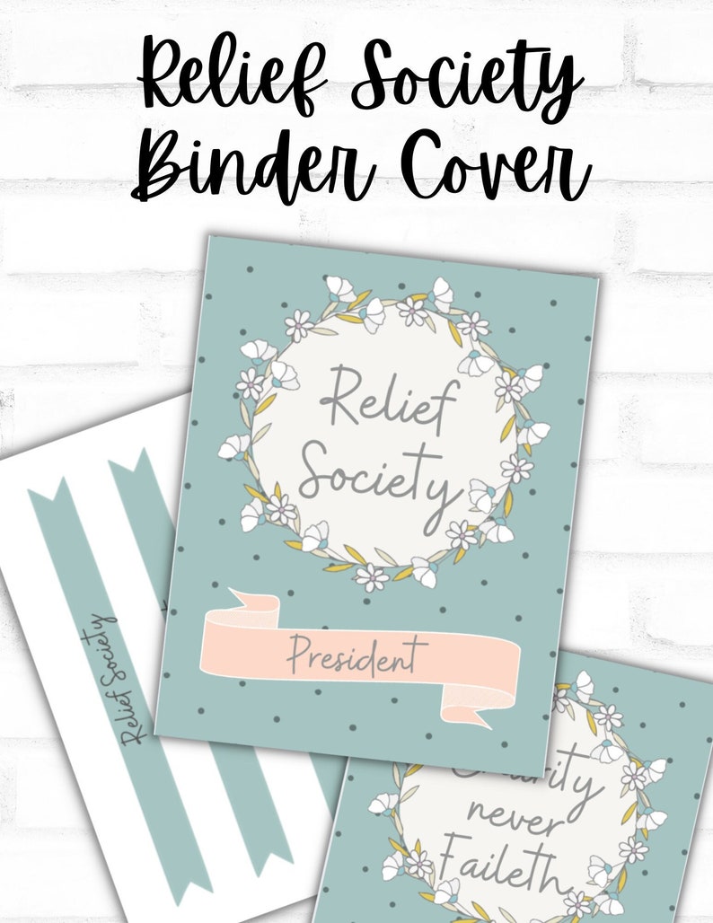 Relief Society Binder Cover - LDS Relief Society Printable - Etsy