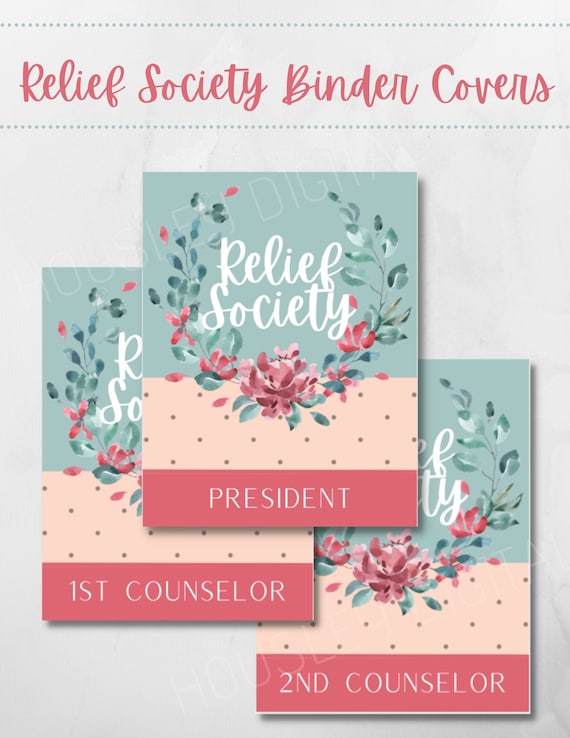 Relief Society Binder Cover LDS Relief Society Printable | Etsy
