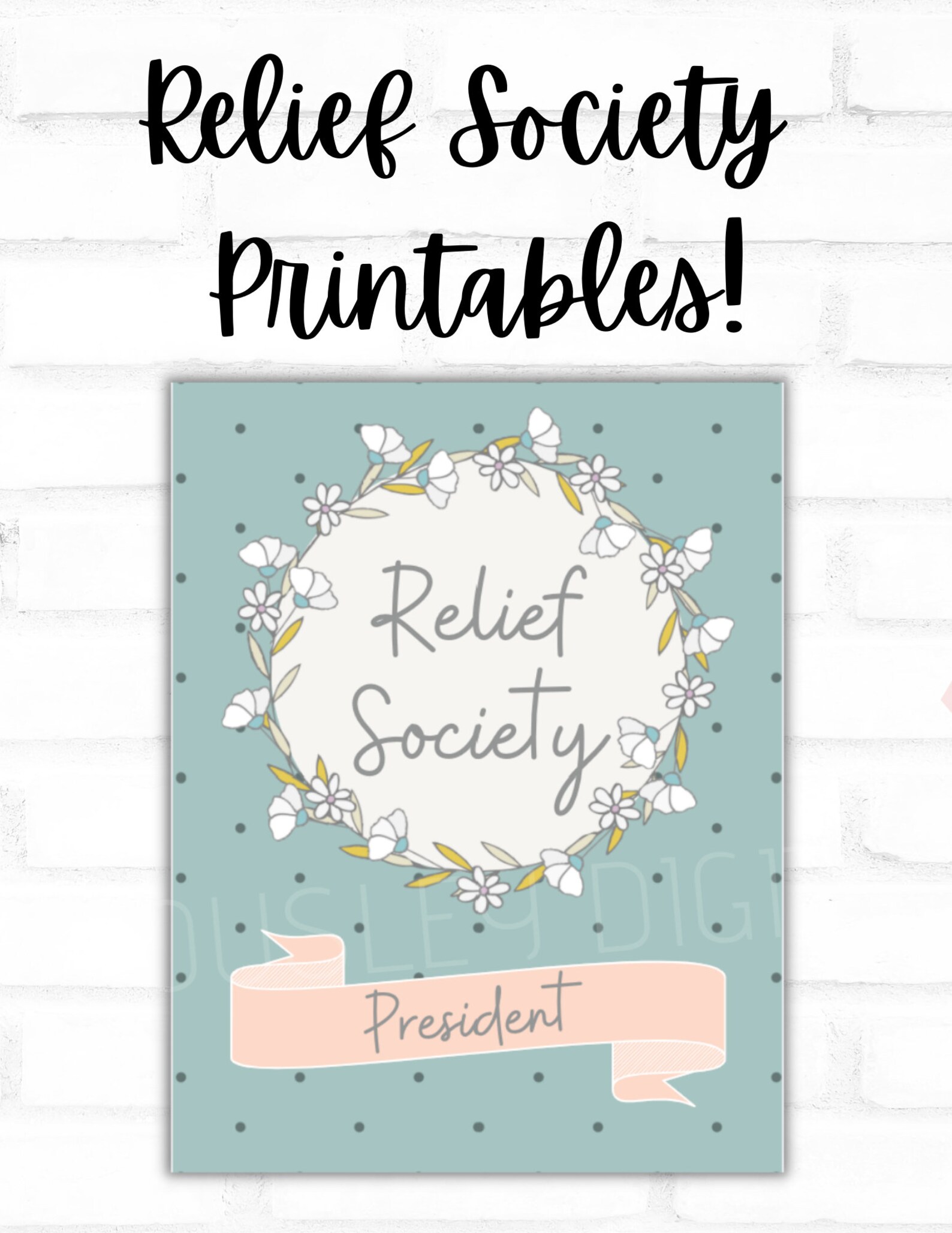 Relief Society Binder Cover - LDS Relief Society Printable - Etsy
